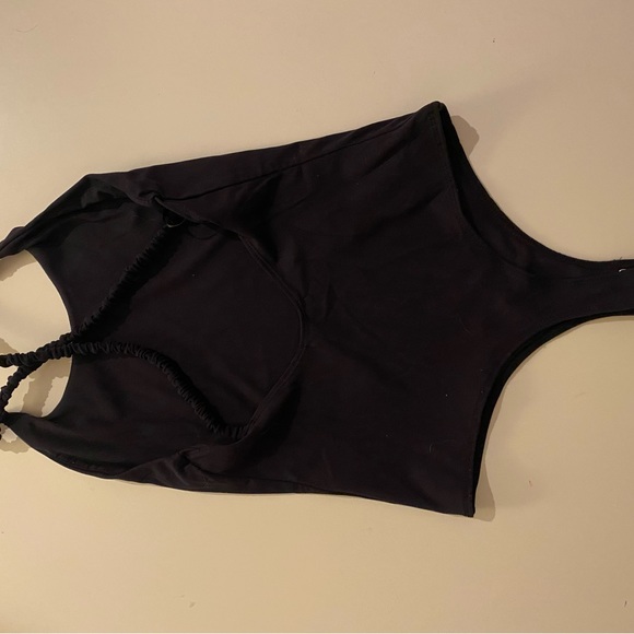 Dynamite high neck backless cross cross strap black bodysuit - Picture 2 of 3